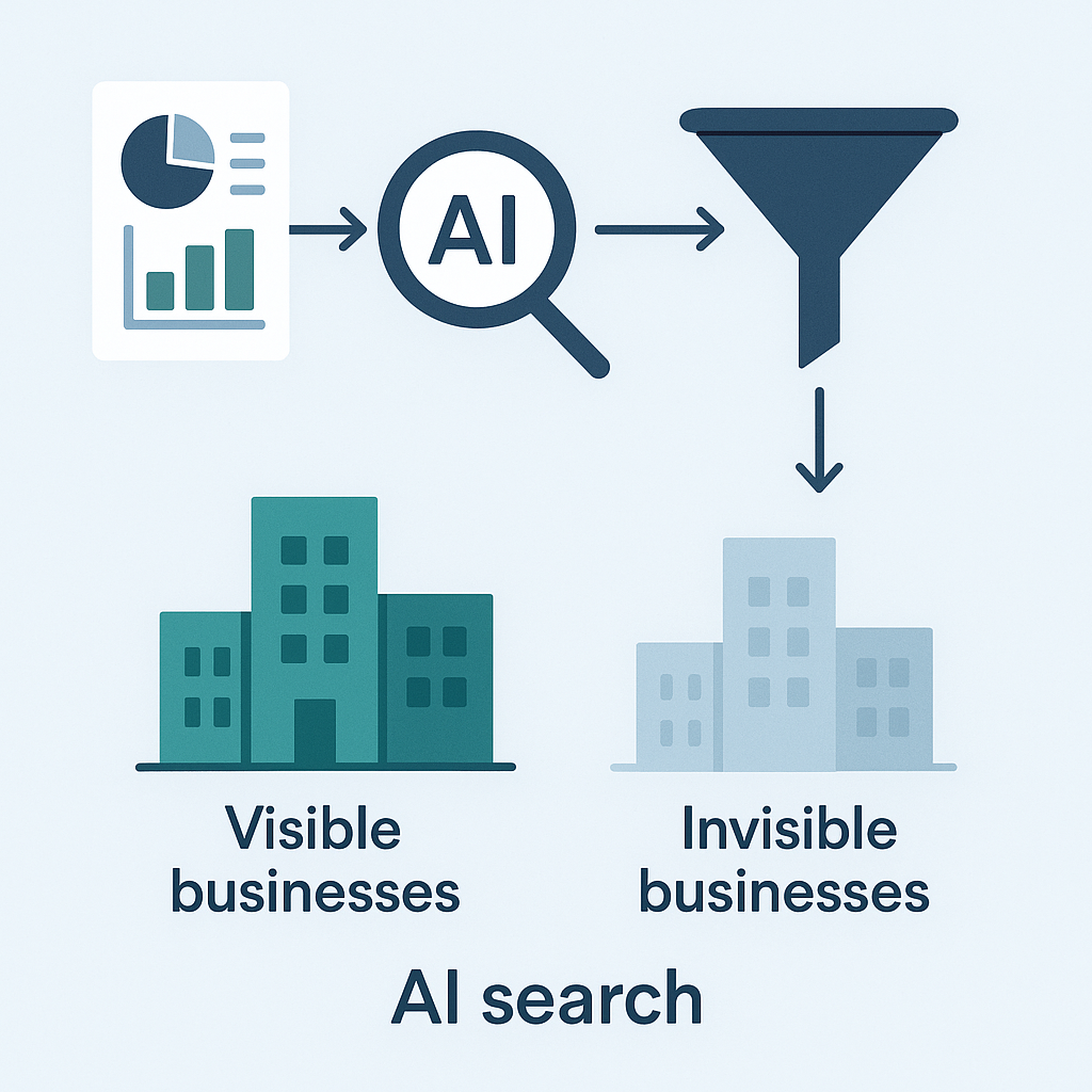 AI search models filtering visible vs invisible businesses
